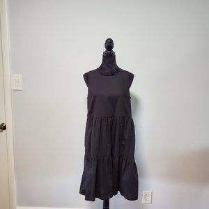 J Crew Black Tiered Ruffle Dress Size 10